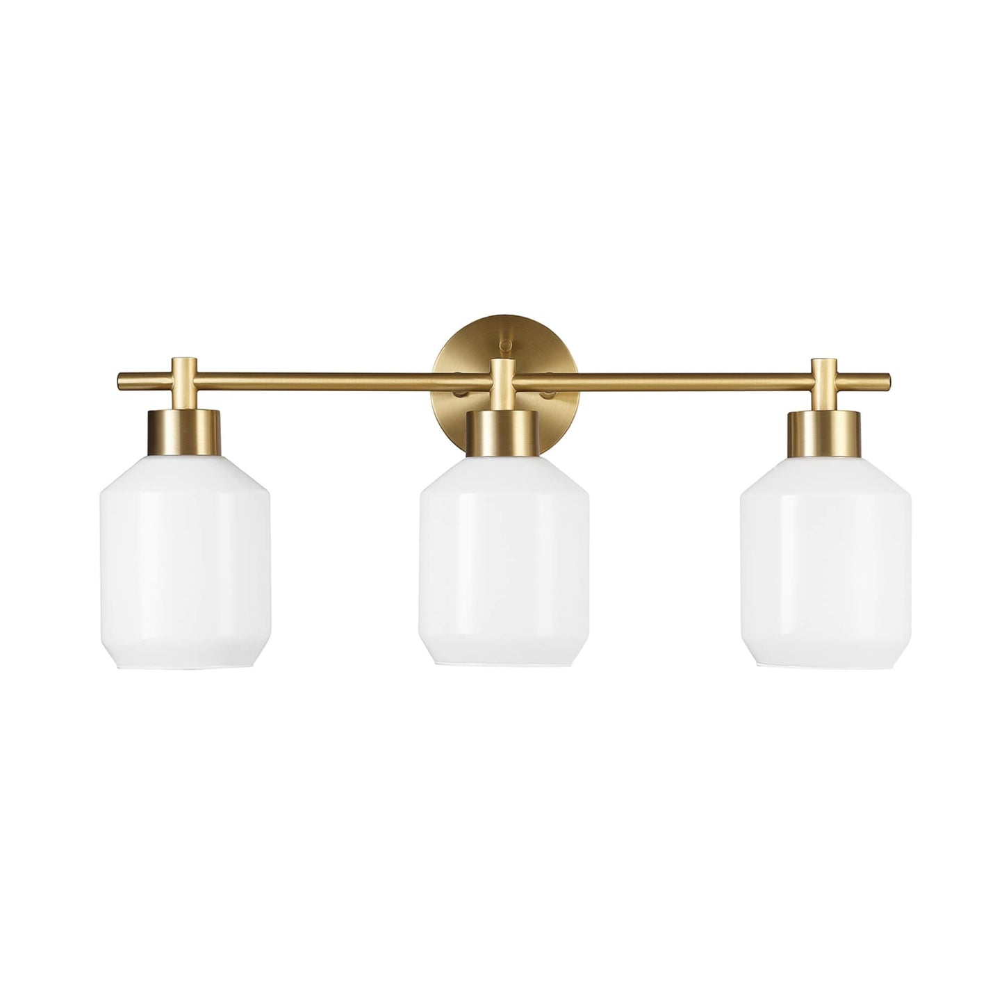 Globe Electric 52055 Cannes 3-Light Vanity Light Fixture, Matte Brass, Metal, 11.75 inches