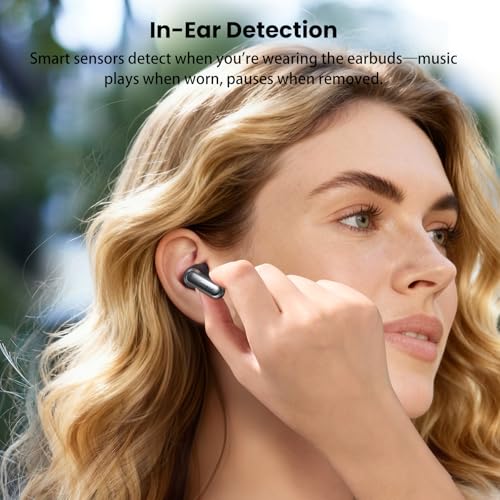 TOZO NC20 Active Noise Cancelling Wireless Earbuds, LDAC Hi-Res Sound Bluetooth Headphones, 6 Mics AI Call Ear Buds 80H Pl...