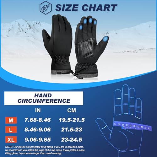Sukeen Windproof Winter Gloves for Cold Weather, Soft Warm Touchscreen Anti-Slip Mens Winter Gloves for Running Driving Cy...
