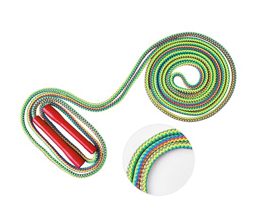 20FT LAON Korean Double Dutch Jump Rope, 20ft (6m) Long, Colorful Rainbow Braided Design Thick Rope with Non-Slip Handles,...