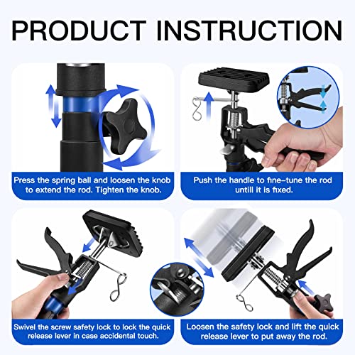 2PK Support Pole,Steel Telescopic Quick Adjustable 3rd Hand Support System, Support Rod, Supports up to 154 lbs Constructi...