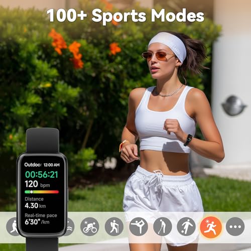 Pedometer Watch No App/Phone Required Slim Fitness Tracker, 30 Meters Waterproof 1.47'' Smart Watch, Heart Rate & Blood Ox...