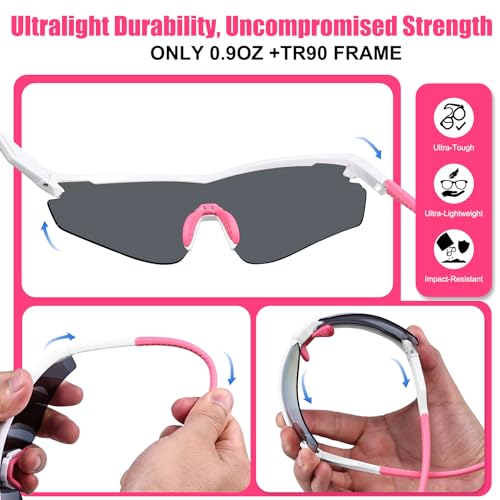AJBAY Polarized Sports Sunglasses for Men Women,Wrap Around Sun Glasses for Running Cycling Baseball Fishing Golf Hiking