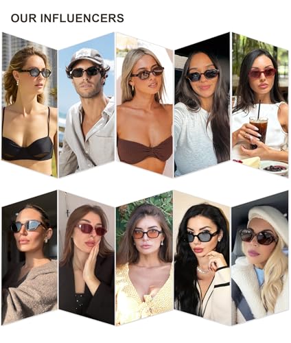 SOJOS Retro Polarized Hexagon Sunglasses for Women Men, UV400 Trendy Rectangle 70s 80s 90s Shades SJ2389