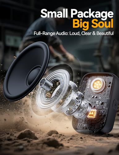 JOYROOM Wearable Bluetooth Speakers, Clip-On Wireless IP67 Waterproof Small Portable Magnetic Speaker with Light, Clean So...