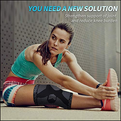 NEENCA Knee Braces for Knee Pain Relief, Compression Knee Sleeves with Patella Gel Pad & Side Stabilizers, Knee Support fo...