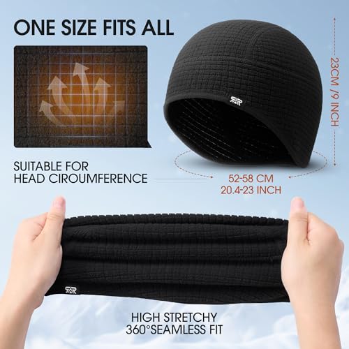 Skull Cap Helmet Liner, Winter Thermal Cycling Cap for Men & Women, Lightweight Cycling Hat for Biking Running Outdoor Work