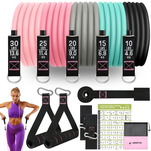 Aihoye Resistance Bands for Working Out, Exercise Bands with Handles, Stretch Bands for Exercise, Workout Bands with Door ...