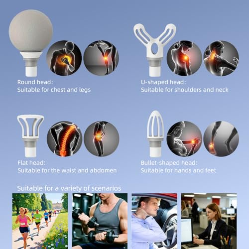 YUESHANHE Massage Gun, Electric Massager, Suitable for Whole Body to Relieve Fatigue, Replaceable Massage Head Impact Mass...
