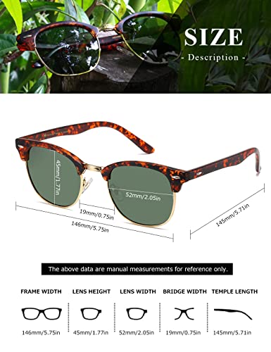 AEVOGUE Polarized Sunglasses For Women And Men Semi Rimless Frame Retro Sun Glasses AE0369