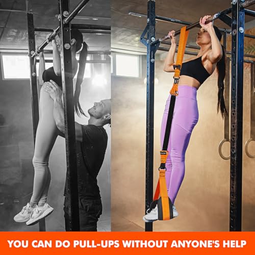 HPYGN Two Foots Pull Up Assistance Bands, Heavy Duty Resistance Band for Pull Up Bar, Adjustable Weight/Size with Fabric F...