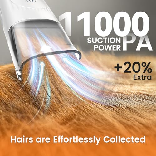 oneisall Dog Grooming Vacuum, Pet Grooming Vacuum with Clipper Nail Grinder, 1.5L Dust Cup Dog deshedding Brush with 7 Too...