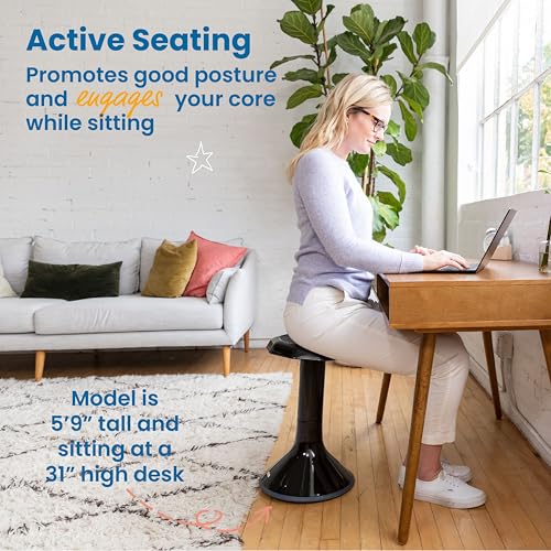 ECR4Kids ACE Active Core Engagement Wobble Stool, 20-Inch Seat Height, Flexible Seating, Black