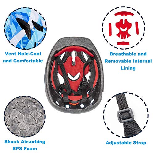 Kid Bicycle Helmets, LX LERMX Kids Bike Helmet Ages 3-5/5-14 Adjustable from Toddler to Youth Size, Durable Kids Bike Helm...