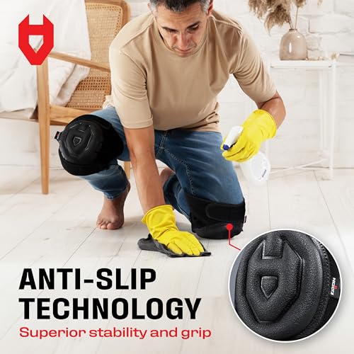 NoCry Gel Knee Pads for Men and Women with Soft Foam Cushion — Waterproof Anti-Slip Cap and Easy to Use, Adjustable Non-Sl...