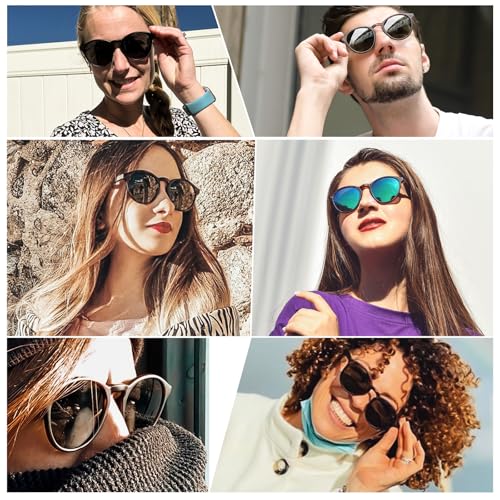 SUNGAIT Classic Vintage Round Polarized Sunglasses for Women Men Retro Style UV400