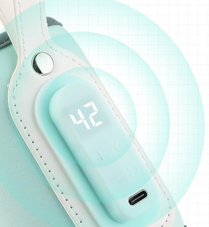 Baby Bottle Keep Warmer,Portable Travel Mug Milk Heater Thermostatic Bottle Cover Milk Bottle Heating Warmer Multifunction Thermostatic Bottle Sleeve with Tpye-E Cable for Coffee Tea,Pink
