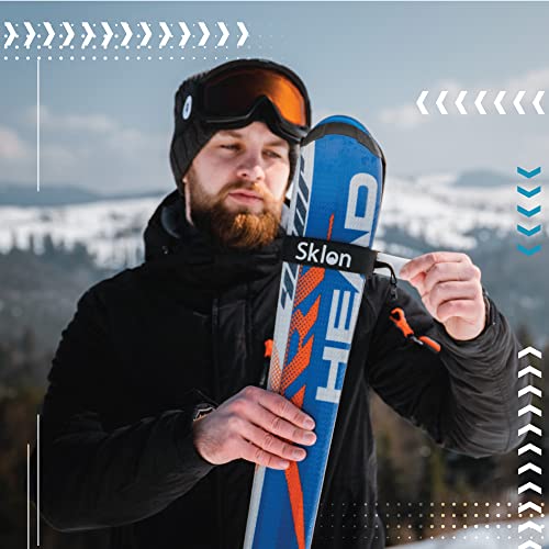 Sklon Ski Strap Fasteners - Rubber 2 Pack Carrier - Securely Transport Your Skis - Ski Accessories Great for Carrying Ski ...