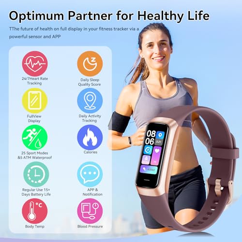 APPBYER Fitness Tracker with 24/7 Heart Rate, Blood Oxygen Blood Pressure Sleep Monitor, Activity Trackers 6 ATM Waterproo...