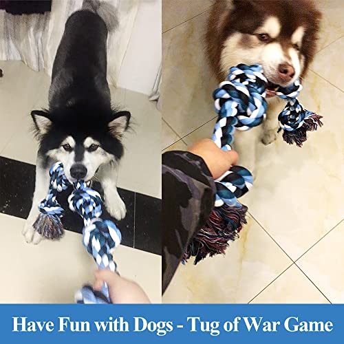 LECHONG Dog Toys for Aggressive Chewers Tough Rope Chew Toys for Large and Medium Dog 3 Feet 5 Knots Indestructible Cotton...