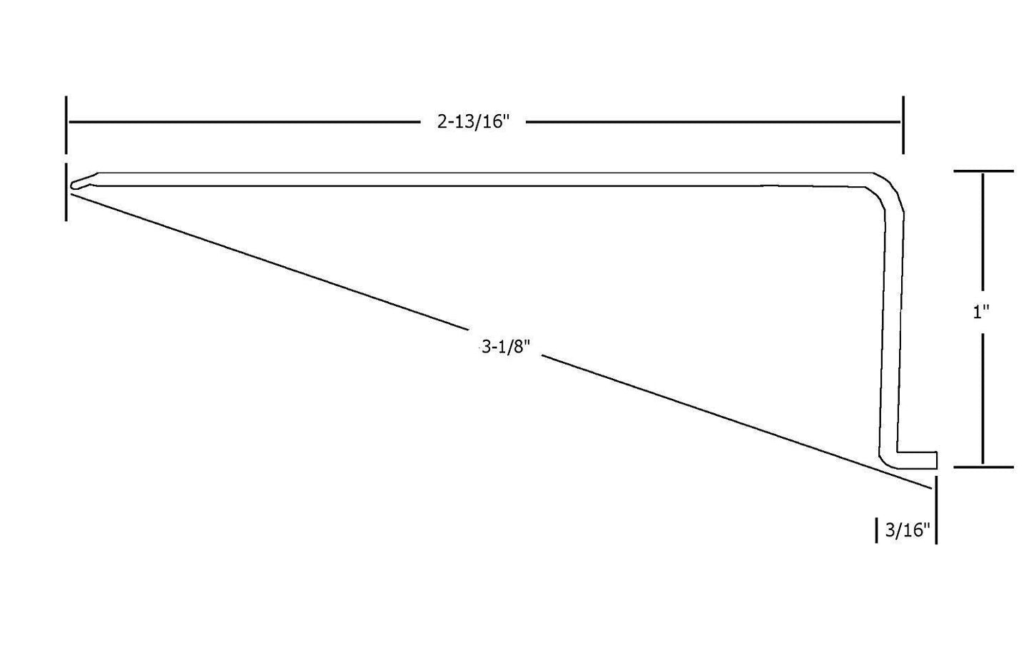 Beam Lighting Under Cabinet Light Cover - White Ribbed Acrylic Diffuser, L-Shaped, 24, Model Ws-320
