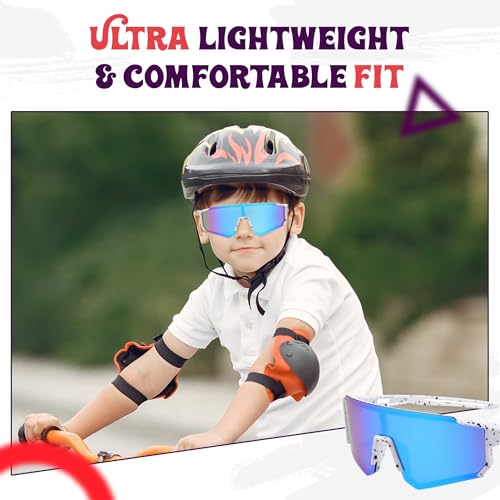 Yogo Vision Kids Sports Sunglasses Youth Lightweight Baseball Sun Glasses UV400 Protection Sport Frame Shades for Boys Girls
