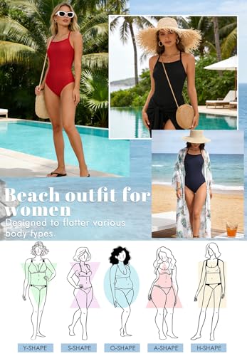 Zando One Piece Bathing Suits for Teens Crisscross Back - Modest Full Coverage Athletic Swimsuits for Women Adjustable Straps