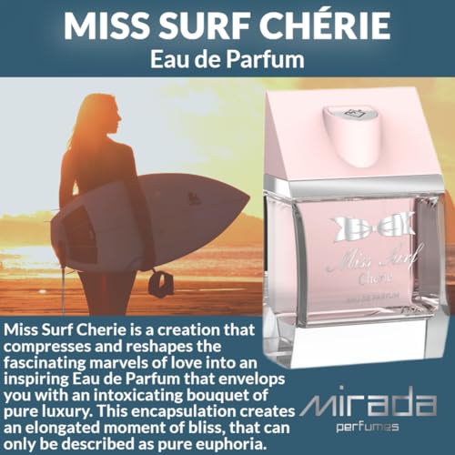 MIRADA Miss Surf Ch  rie, Women's Eau de Parfum (EDP) 3.4 FL. Oz (100ml), Womens Perfume with Notes of Strawberry, Mandarin Oran
