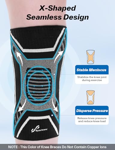 Sportneer Knee Brace with Dual Side Stabilizers – Maximum Support Compression Knee Sleeve for Men & Women, Anti-Slip Knee ...