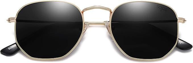 SOJOS Square Polarized Sunglasses for Women Men Small Hexagonal Polygon Shades SJ1072