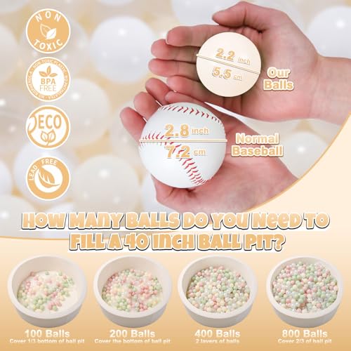 GOGOSO Ball Pit Balls Plastic Playballs for Baby Toddlers Kids Boys Girls Playhouse Decor Play Pool Fun Phthalate-Free BP...