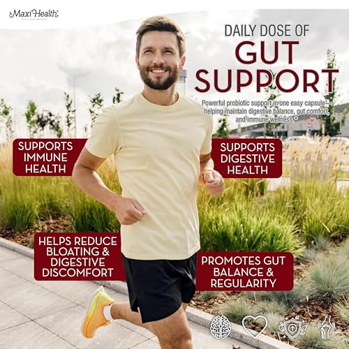 Maxi Health Probiotic Plus Ultimate Prebiotic Advanced Live Probiotics Formula - 50 Billion Live Active Probiotic - 15 Str...