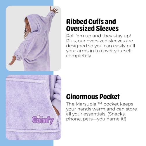 THE COMFY Dream Jr for Kids | Lightweight Microfiber Fleece Wearable Blanket with Hood & Pocket | Seen on Shark Tank