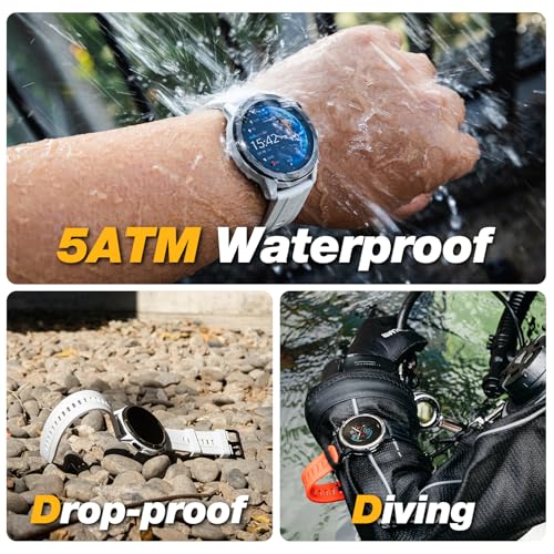 AGM Legion Rugged Smart Watch for Men, 5ATM Waterproof, Shockproof & Drop-proof, 100+ Sports Modes, Bluetooth Calling, Com...