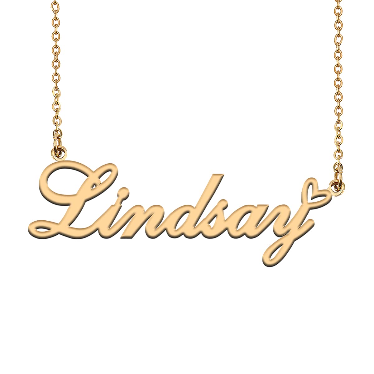 HUAN XUN Customized Nameplate Gold Necklace for Women Lindsay Necklaces Charm Pendant Jewelry for Mom
