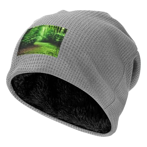 Green Nature Print Lightweight Waffle Pullover Hat Men Women Winter Headwear Outdoor Camping Travel