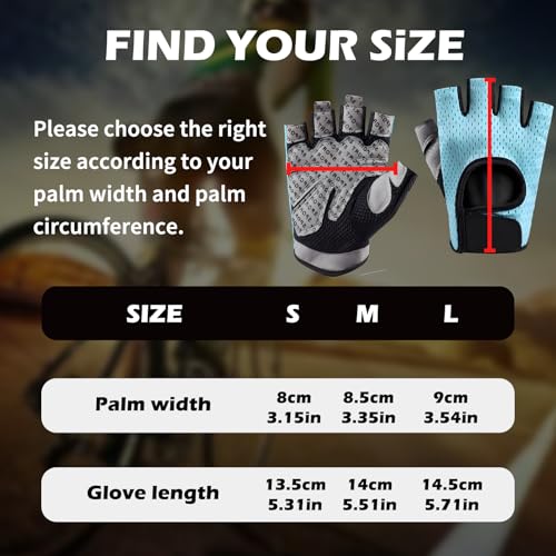 hisptgo Bike Gloves for Men Women Cycling, Fingerless Breathable Bicycle Biking Gloves Anti-Slip Shock Absorbing Padded fo...