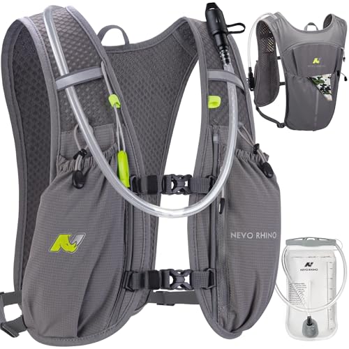 N NEVO RHINO Running Vest, Lightweight Hydration Vest, Insulated Water Backpack with 1.5L Water Bladder for Hiking, Trail,...
