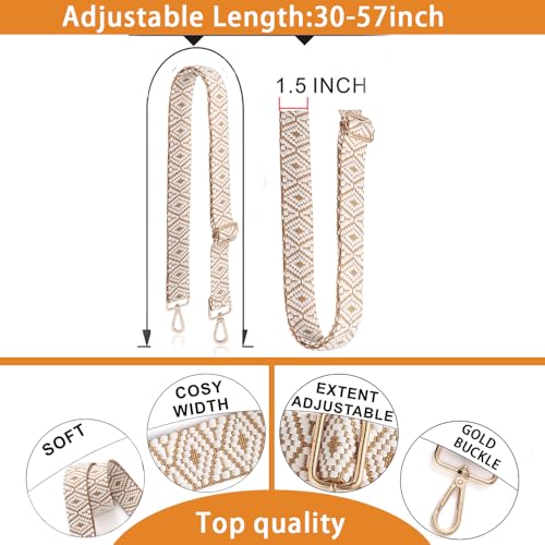 S-Jacorry Purse Strap Replacement Crossbody Wide Shoulder Strap Adjustable Canvas Straps Handbag Strap Replacement Belts