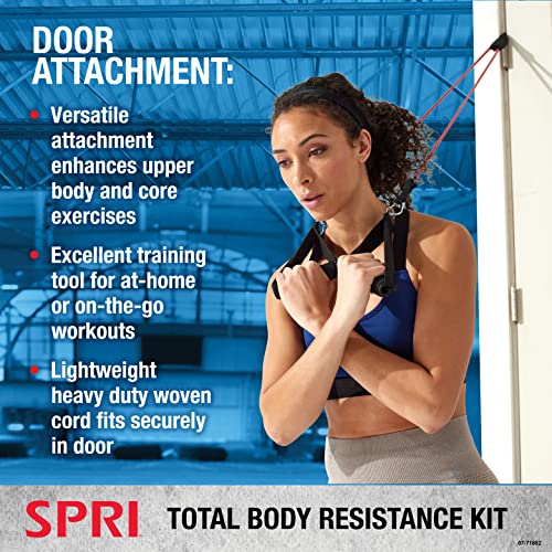 SPRI Resistance Band Kit - Resistance Training Interchangeable Tubes for Full Body Toning - Includes 5 Exercise Bands, Ank...