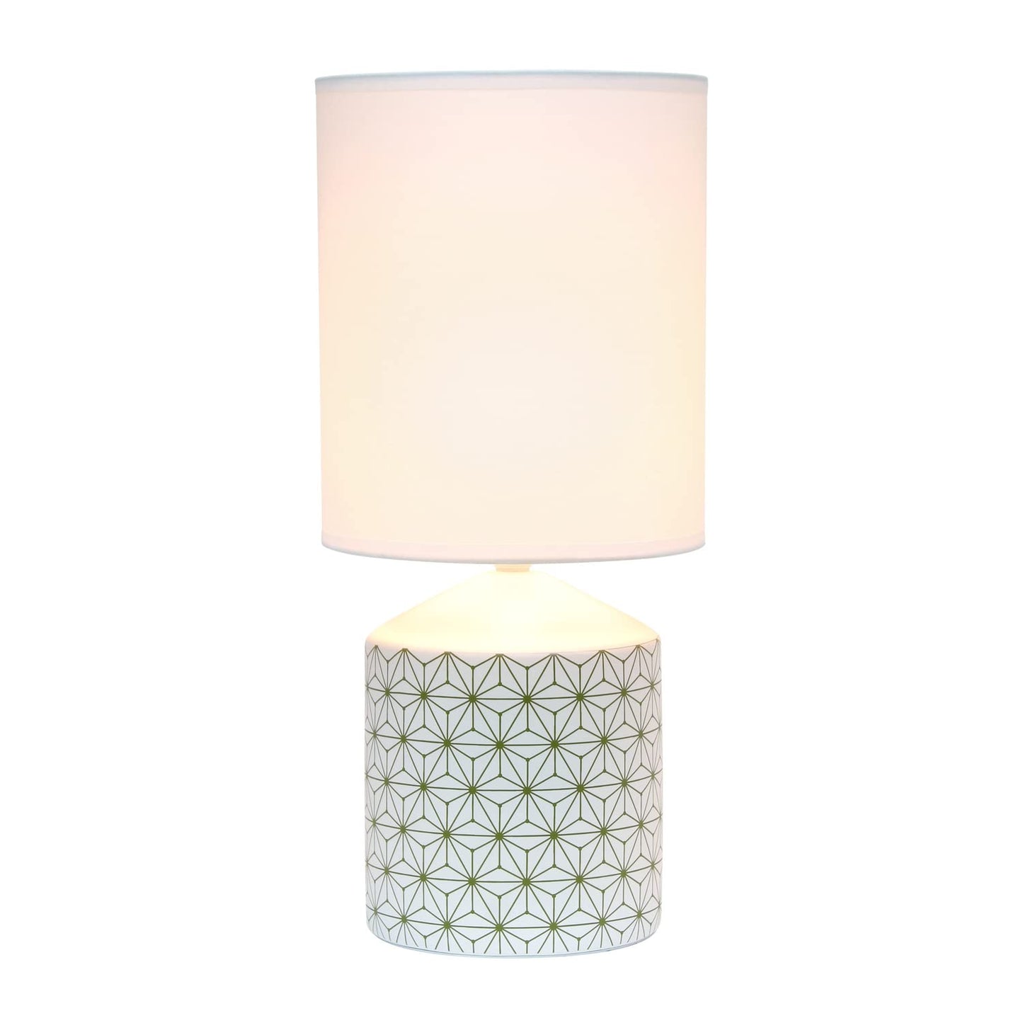 Simple Designs Table Lamp Geometric Pattern Ceramic Gold LT2077-SQU 8.5inL x 8.5inW x 18.5inH