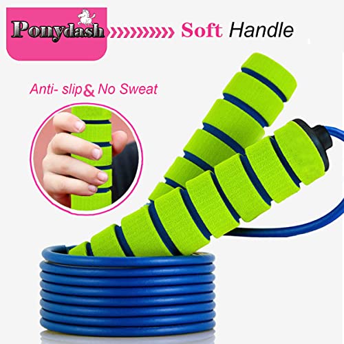 Ponydash Jump Rope, Jump Ropes for Kids, 2 Pack Kids Jump Rope Lightweight &Adjustable &Durable jumping rope for Fitness-S...
