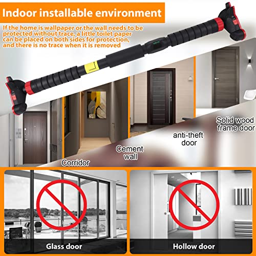 Pull Up Bar for Doorway with Level Meter, Heavy Duty Home Exercise Door Frame Pull Up Bar, Adjustable Strength Training Ba...