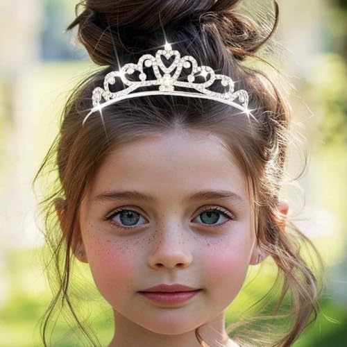 Yean Silver Mini Tiara Small Princess Crown Tiaras Headband for Girl