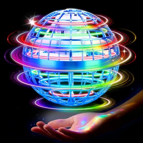 NWLAEWR Flying Orb Ball Toy, 2026 Upgrade Hand Controlled Hover Ball with LED Lights, 360° Rotating Boomerang Globe Cool M...