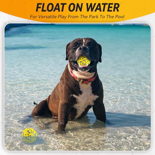 FUSOTO 2Pcs Dog Balls, Tennis Balls for Dog Aggressive Chewers, for Large Medium Small Puppy, Training Catch&Fetch, Water ...