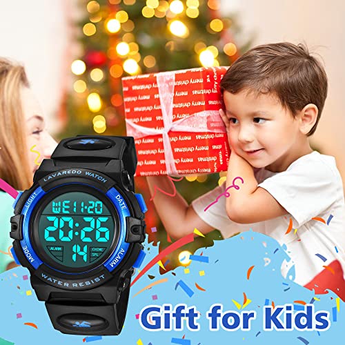 Kids Watch,Boys Watch for 3-15 Year Old Boys,Digital Sport Outdoor Multifunctional Chronograph LED 50 M Waterproof Alarm C...