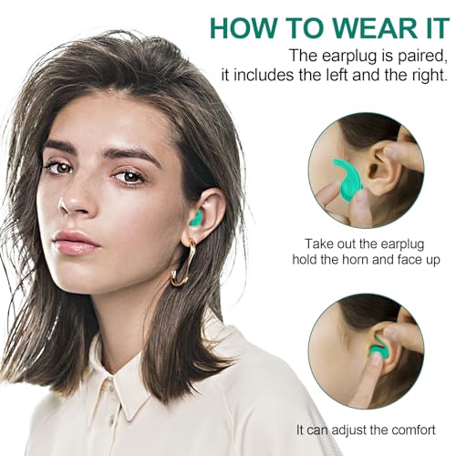 Swimming Ear Plugs for Adults,3 Pairs Waterproof Reusable Silicone Swim Earplugs for Swimming Surfing Snorkeling Showering...