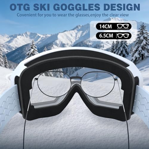 MXJ Gear Ski Goggles Over Glasses,YH359 Snowboard Goggles,Anti-Fog UV400 Protection Snow Goggles for Adult