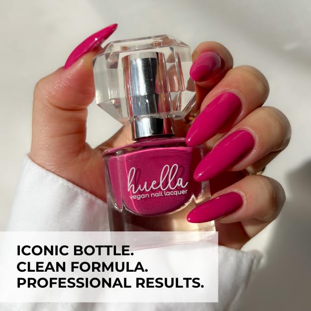 Huella Vegan Nail Polish, Clean Beauty, 15-Free & Cruelty-Free - Longwear, Glossy Finish, Chip-Resistant, Lacquer (Avec Plaisir)